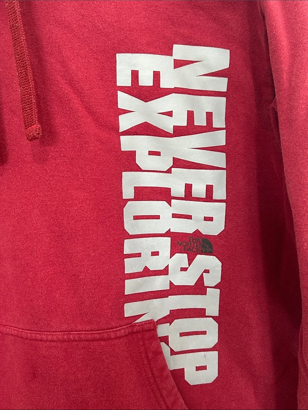 The North Face Mens Burgundy 'Never Stop Exploring' Pullover Hoodie Size Medium